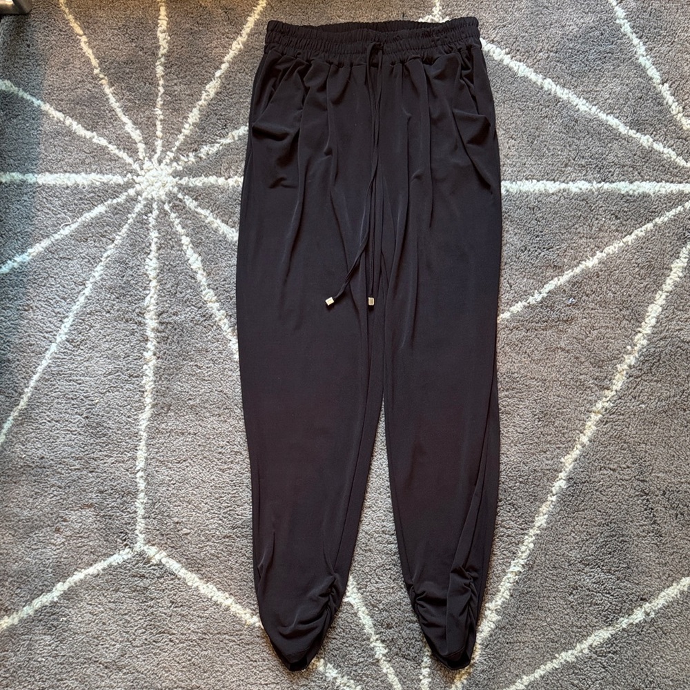 Ariella Black Elastic Waist Drawstring Pants Size Medium Womens